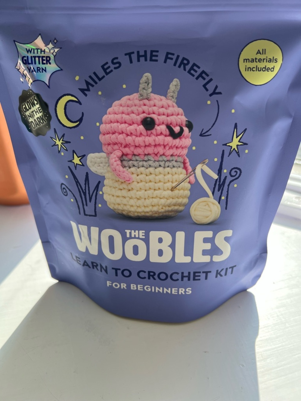 The Woobles Miles the Firefly Crochet Kit - Pink & Cream